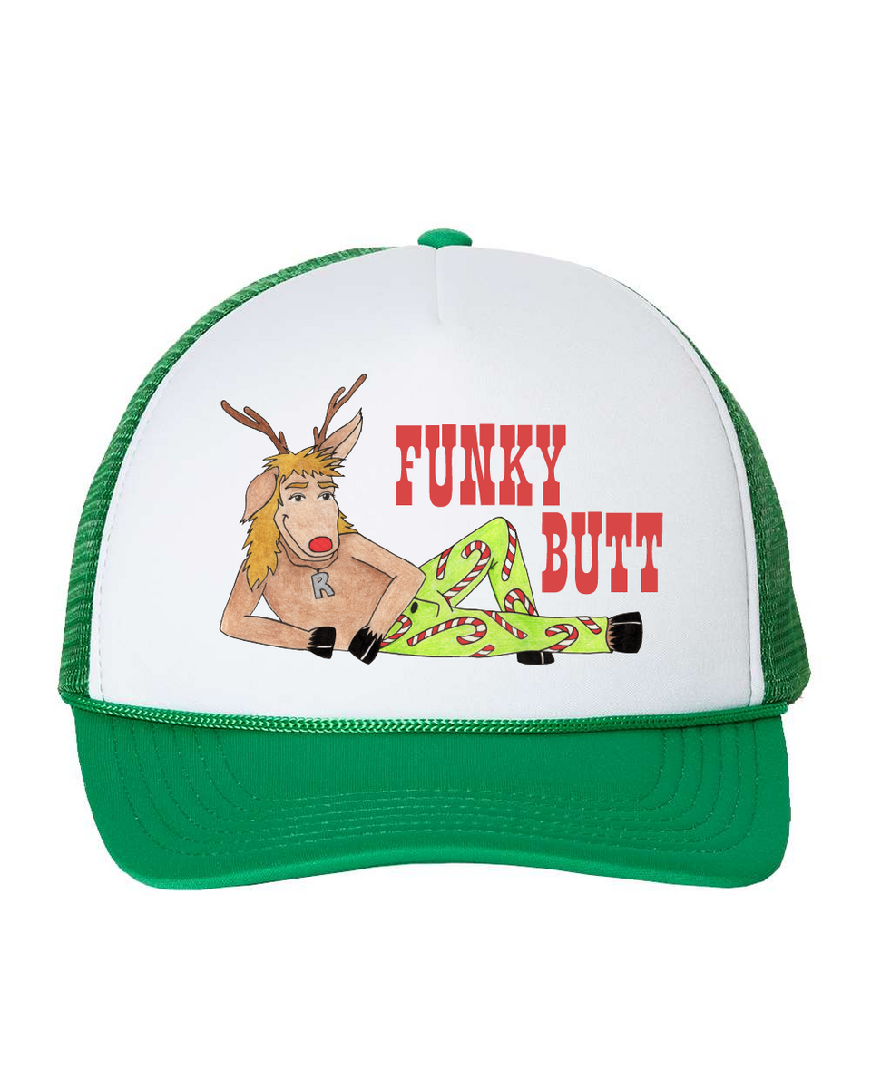 Ugly Sweater Christmas Trucker Hat - Humping Reindeer & Snowflake Mesh Cap, Adjustable Snapback